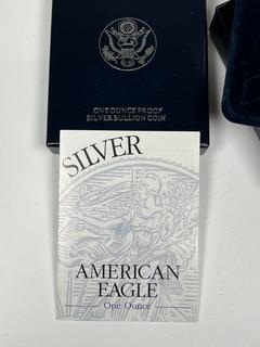 1996 -P US One Ounce Proof Silver American Eagle Coin in Presentation Box