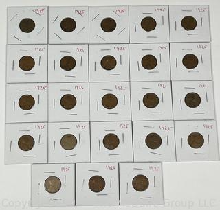 Twenty Three (23) 1925 US Lincoln Cent Coins 