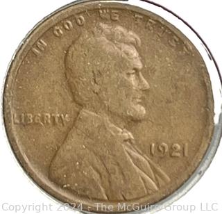 Eight (8) Lincoln Head Wheat Cent Coins: 1921 -P 