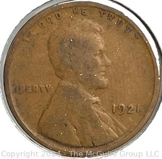 Eight (8) Lincoln Head Wheat Cent Coins: 1921 -P 