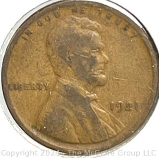 Eight (8) Lincoln Head Wheat Cent Coins: 1921 -P 