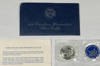 1972 Eisenhower Uncirculated Silver (40%) Dollar Coin