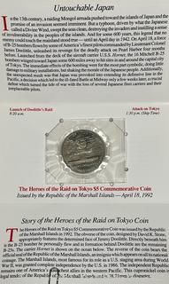 1992 Marshall Islands Commemorative Coin "Heroes of the Tokyo Raid"