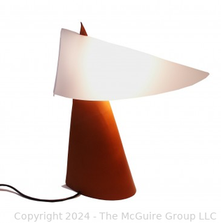 "Zip-Light" Modern Design Leather Lamp Designed by Sigmar Willnauer 1993. 22"H x 19 1/2" W x 5" D