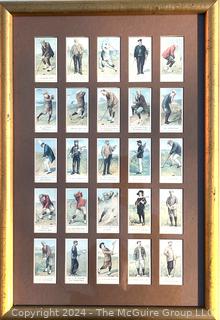 Framed 25 Card Reprints Set of Golf Tobacco Cards by Copes Bros. Co.