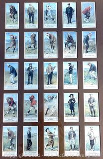 Framed 25 Card Reprints Set of Golf Tobacco Cards by Copes Bros. Co.