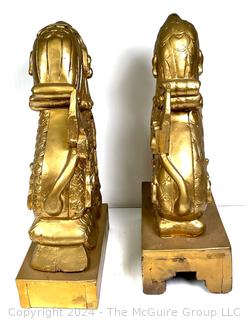 Pair of Giltwood Foo Dogs