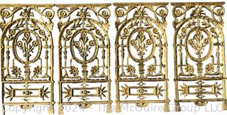 Four(4) Gold Painted Spanish Revival Cast Iron Window Grates.  Each measures 29" x 32" x 15"