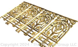 Four(4) Gold Painted Spanish Revival Cast Iron Window Grates.  Each measures 29" x 32" x 15"