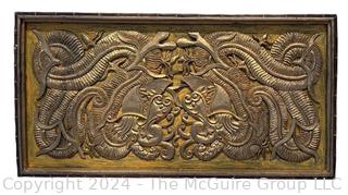 Ornate Asian Style Giltwood Wall Plaque. 16" x 31".