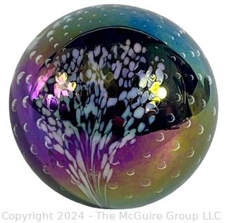 Glass Eye Studio Signed Celestial Series Iridescent Paperweight