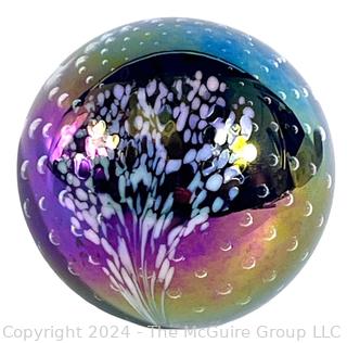 Glass Eye Studio Signed Celestial Series Iridescent Paperweight