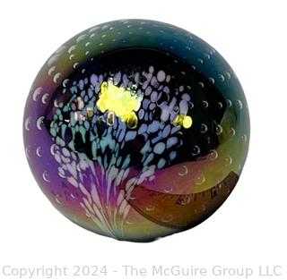 Glass Eye Studio Signed Celestial Series Iridescent Paperweight