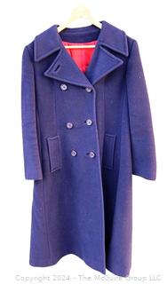 Navy Blue Vintage Regency Cashmere Coat from Garfinckel's Department Store