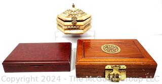 Three (3) Asian Style Trinket & Jewelry Boxes