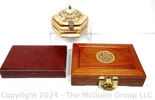 Three (3) Asian Style Trinket & Jewelry Boxes