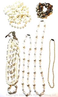 Group of Faux Pearl Costume Jewelry
