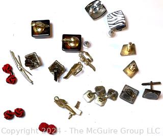 Collection of Cufflinks and Tie Clips