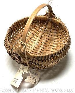 Canadian Agawa Indian Handwoven White Oak Gathering Basket