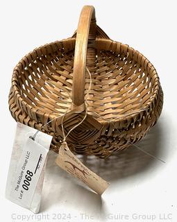 Canadian Agawa Indian Handwoven White Oak Gathering Basket