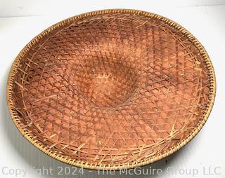 Traditional Chinese Bamboo Sun and Field Hat.  20" diameter