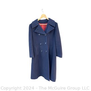 Navy Blue Vintage Regency Cashmere Coat from Garfinckel's Department Store