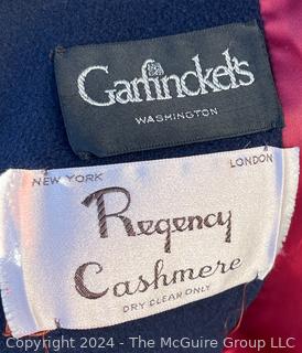 Navy Blue Vintage Regency Cashmere Coat from Garfinckel's Department Store