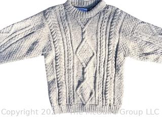 Sisandina Chunky Cable Knit Wool Fisherman's Sweater