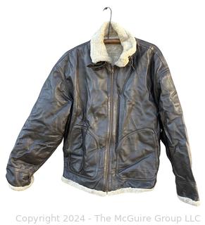 Leather with Shearling Interior Flight Bomber Jacket. 