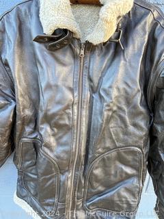 Leather with Shearling Interior Flight Bomber Jacket. 