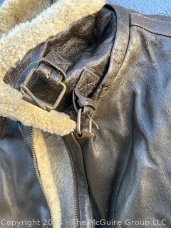 Leather with Shearling Interior Flight Bomber Jacket. 