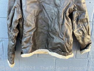 Leather with Shearling Interior Flight Bomber Jacket. 