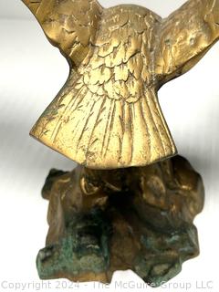 Brass Bald Eagle Sculpture.  12" tall