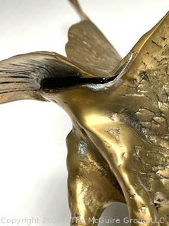 Brass Bald Eagle Sculpture.  12" tall