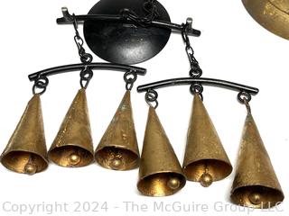 Brass Hand Bell, Stoneware Tea Pot and Wind Chimes