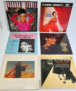 Six (6) Vinyl LP Records:Lena Horne (x3); Erroll Garner; Chuck Mangione; Barbara Mitchell