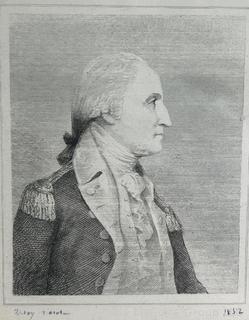 Unframed Matted Engraving of George Washington in Profile, 1852