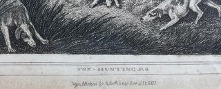 Framed Under Glass Engraving Of Fox Hunting Plate 3 Republished By Edward Orme Bond St., 1812. 15 x 13" after Howitt