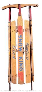 Vintage Salco Snow King Wooded Sled Toboggan