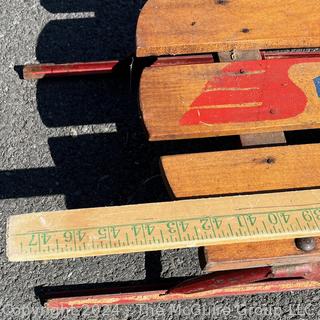 Vintage Salco Snow King Wooded Sled Toboggan