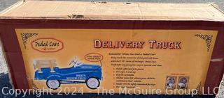 (NIB) Blue InStep Delivery Truck Metal Full Sized Pedal Car, New in Box