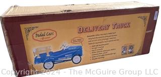 (NIB) Blue InStep Delivery Truck Metal Full Sized Pedal Car, New in Box