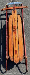 Vintage Flexible Flyer Wooden Sled Toboggan