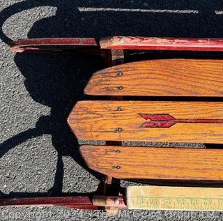 Vintage Flexible Flyer Wooden Sled Toboggan