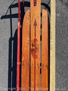 Vintage Flexible Flyer Wooden Sled Toboggan