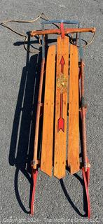 Vintage Flexible Flyer Wooden Sled Toboggan