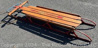 Vintage Flexible Flyer Wooden Sled Toboggan