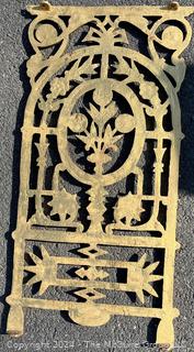 Four(4) Gold Painted Spanish Revival Cast Iron Window Grates.  Each measures 29" x 32" x 15"