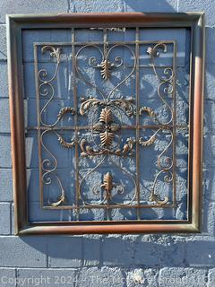 Contemporary Scrolled Metal Garden Wall Decor.  Second of two offered in this auction