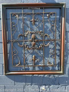 Contemporary Scrolled Metal Garden Wall Decor.  Second of two offered in this auction